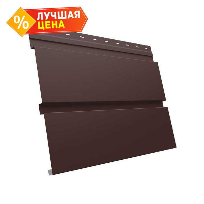 Металлический софит Квадро брус без перфорации 0,5 GreenCoat Pural BT, matt RR 887 шоколадно-коричневый (RAL 8017 шоколад)